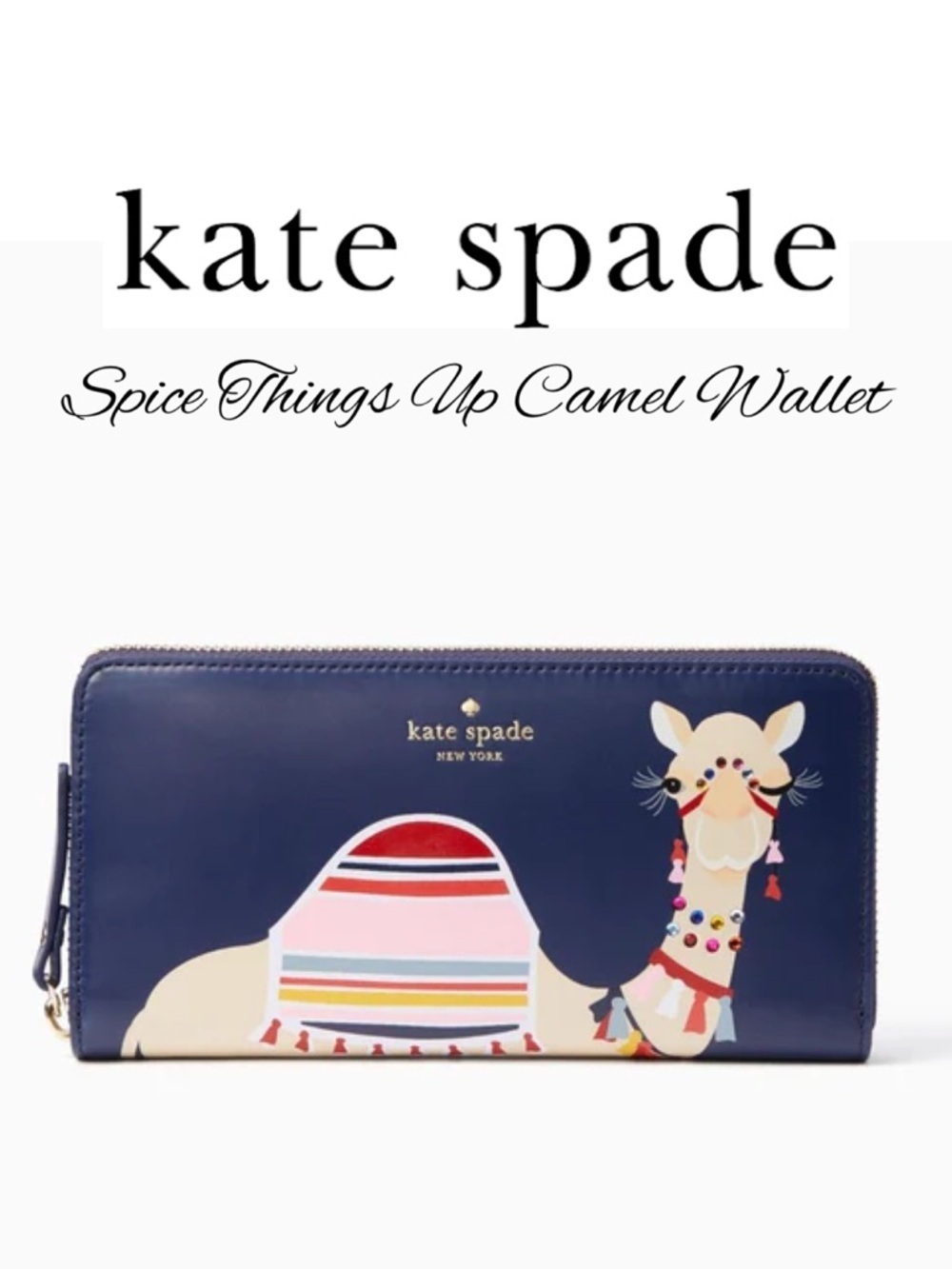 Kate Spade Camel Spice Things Up Blue Wallet